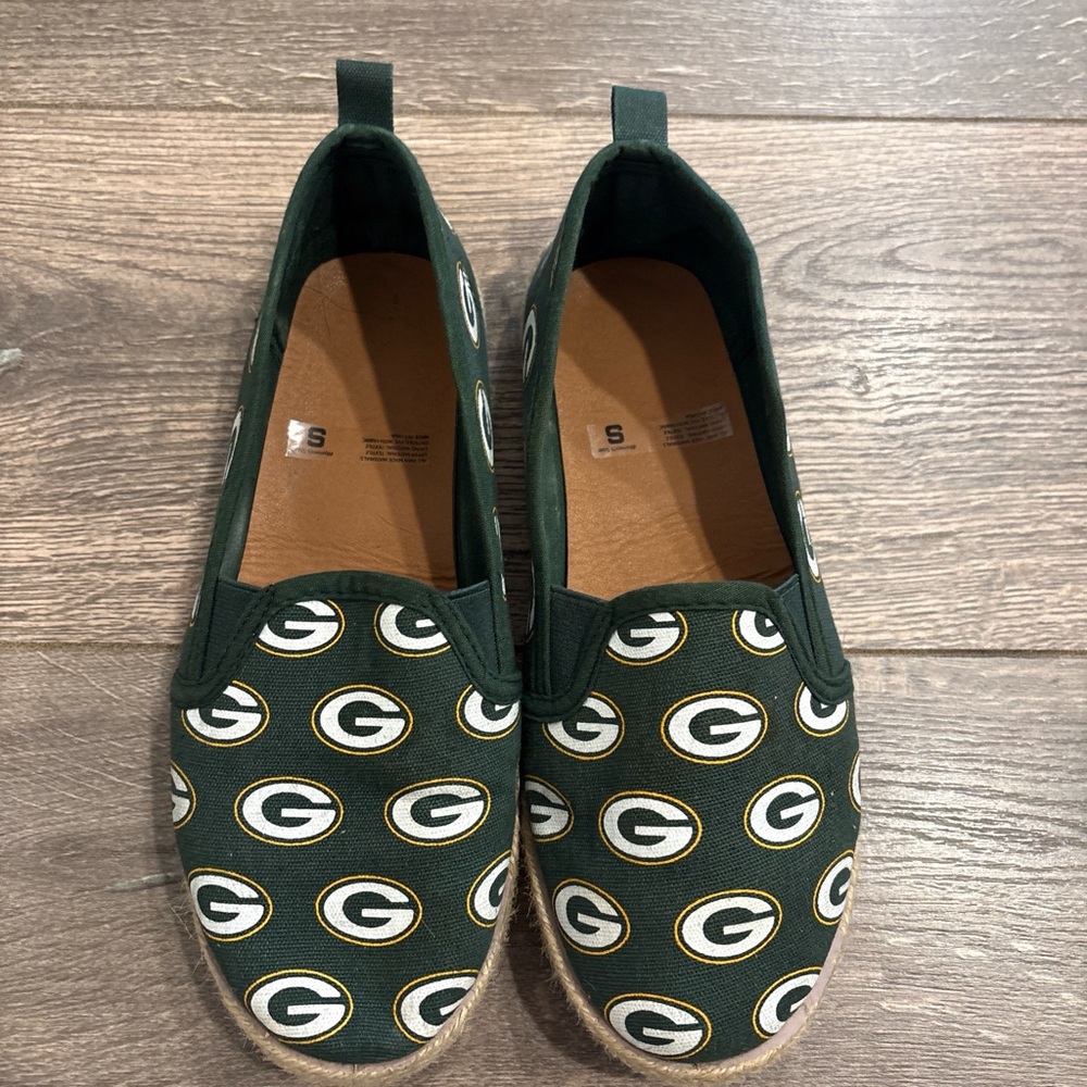 Green Bay Packers Logo Espadrille Slip-On Shoes